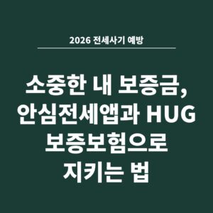 2026 전세사기 예방 소중한 내 보증금, 안심전세앱과 HUG 보증보험으로 지키는 법