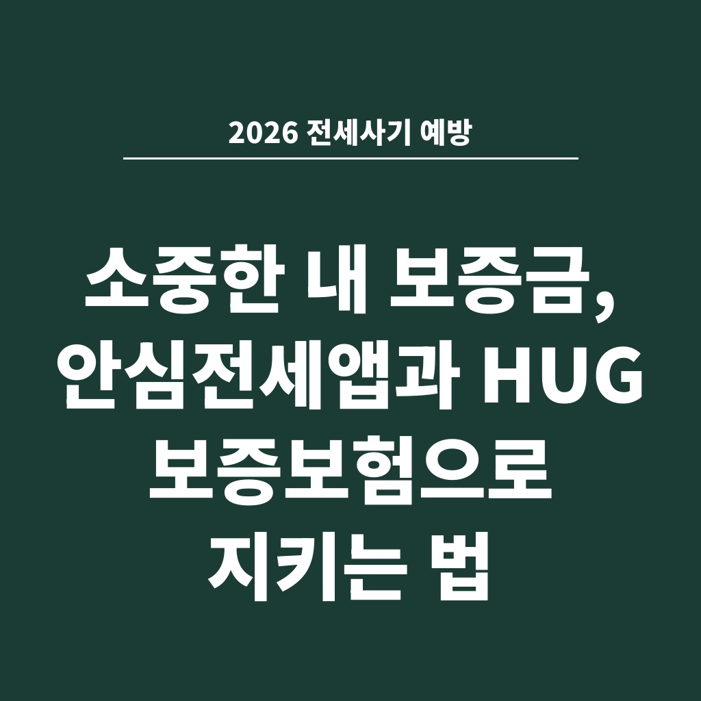 2026 전세사기 예방 소중한 내 보증금, 안심전세앱과 HUG 보증보험으로 지키는 법