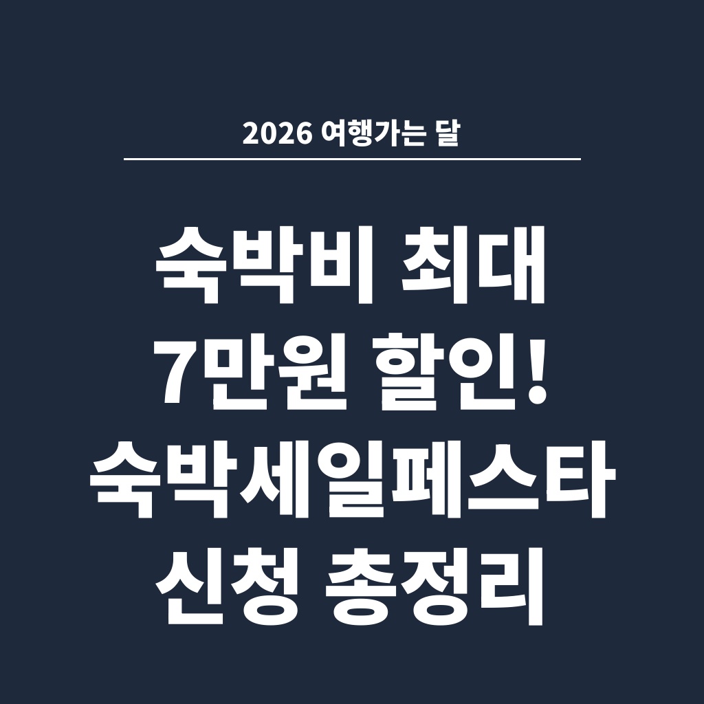 2026 여행가는 달 숙박비 최대 7만원 할인! 숙박세일페스타 신청 총정리